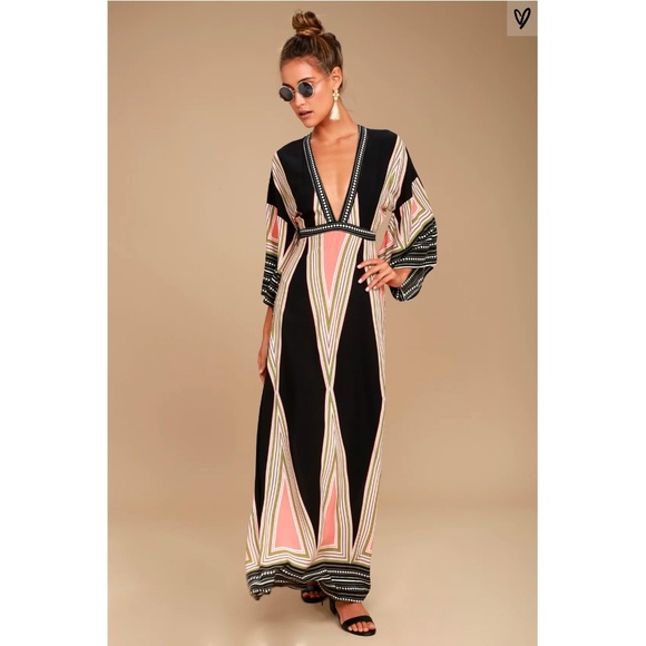 Lulus Dresses & Skirts - Lulu's Montecito Black Print Maxi Dress S EUC